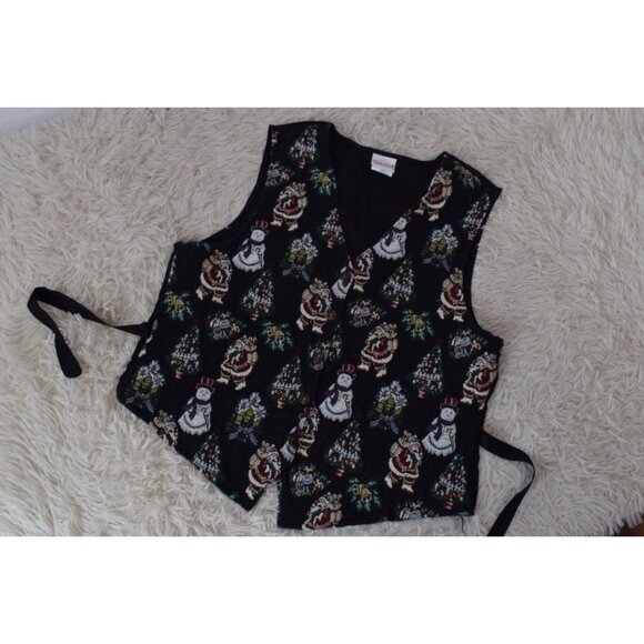 Vintage Christmas Cotton/Poly Carpet Vest by‎ Boobie Brooks size XL - Picture 4 of 10